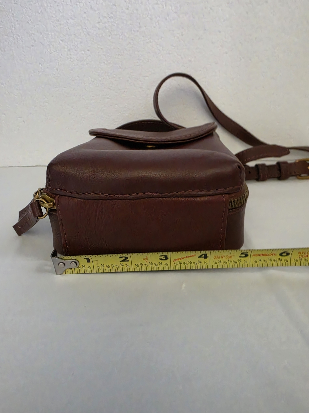 American Leather Brown Compact Leather Crossbody Bag - Picture 7 of 7